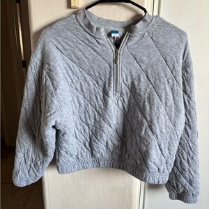 EUC Old Navy Gray Quilted Women's Cropped Sweatshirt, Size S